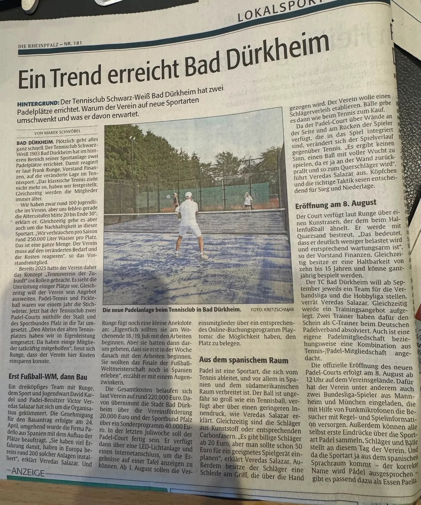 Padeleröffnung im TC am 08.08.2026