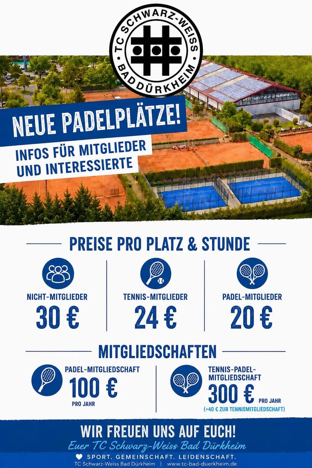 Padel Preise & Mitgliedschaften